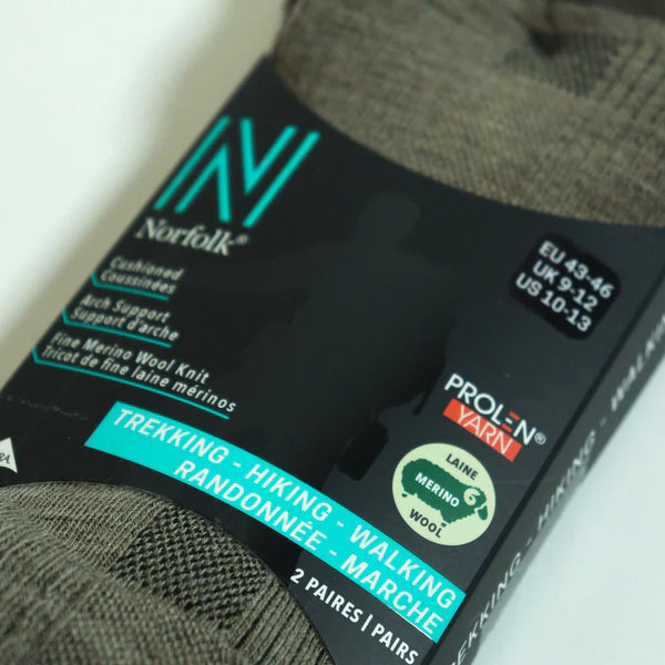 LEONARDO Merino Yünü Outdoor Yürüyüş Çorabı 2'li Paket Kahverengi - 3