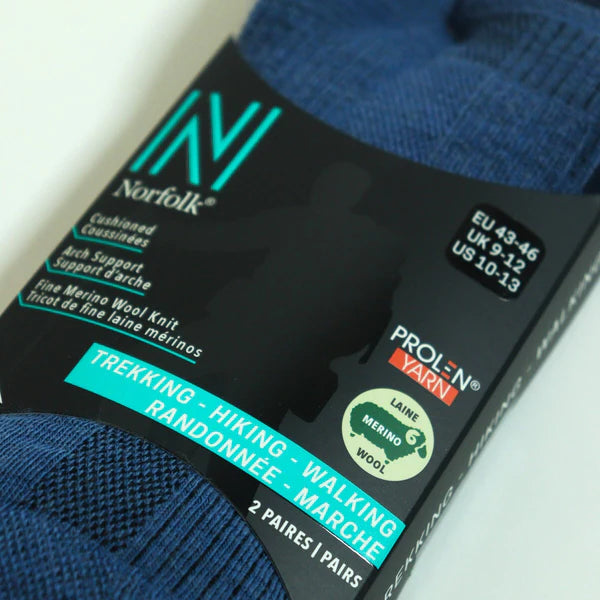 LEONARDO Merino Yünü Outdoor Yürüyüş Çorabı 2'li Paket Lacivert - 3