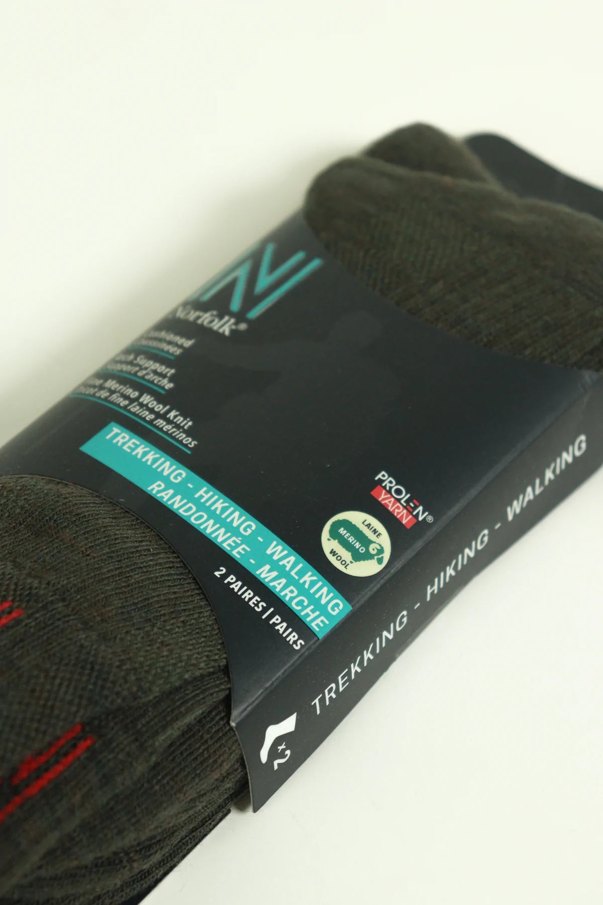 LEONARDO Merino Yünü Outdoor Yürüyüş Çorabı 2'li Paket Yeşil - 3