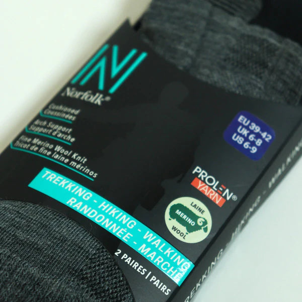 Leonardo QTR Merinos Yünü Yastıklamalı Bisiklet/Yürüyüş Çorabı 2'li Paket Gri - 3