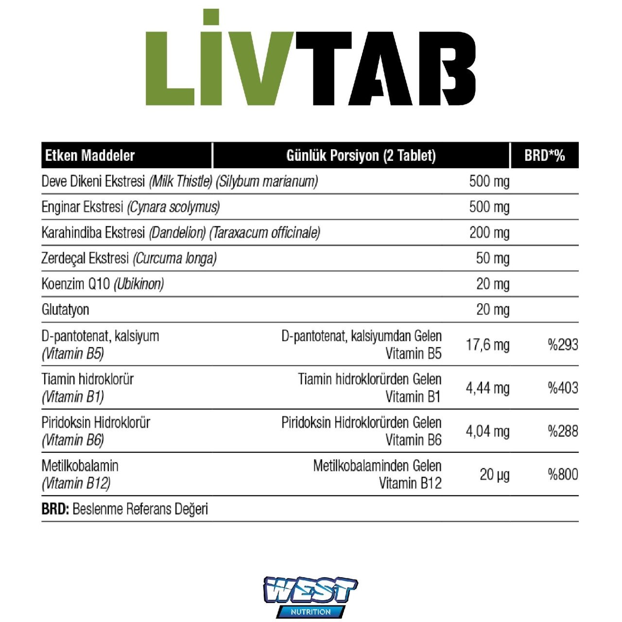 Livtab Milk Thistle (Deve Dikeni) ve Enginar Ekstresi Karışımı 90 Tablet x 1000 mg - 2