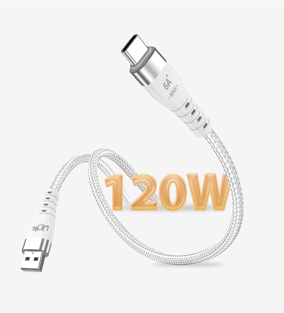 K654 Premium Super Charge 1m 6A 120W Braided Metal Head USB Type-C Charging Cable - 3