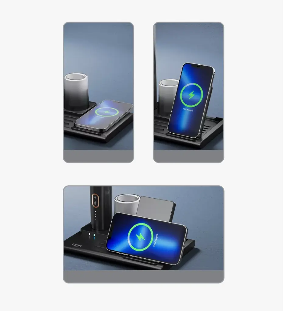 W799 Premium 3 IN 1 Wireless  Fast Charger Holder - 9