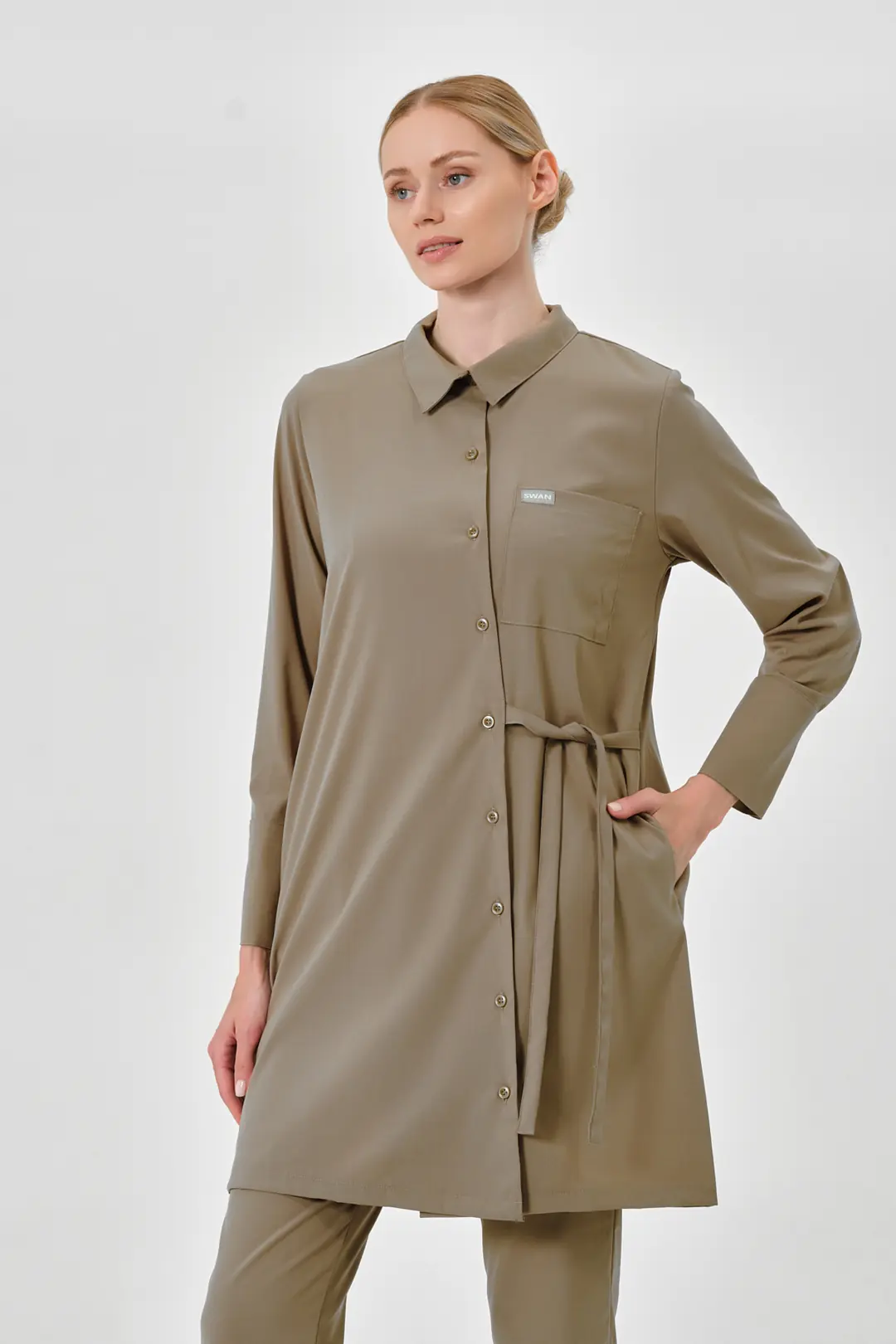 LUNA - BEJ KADIN TESETTÜR ÜST ÜNİFORMA - 3