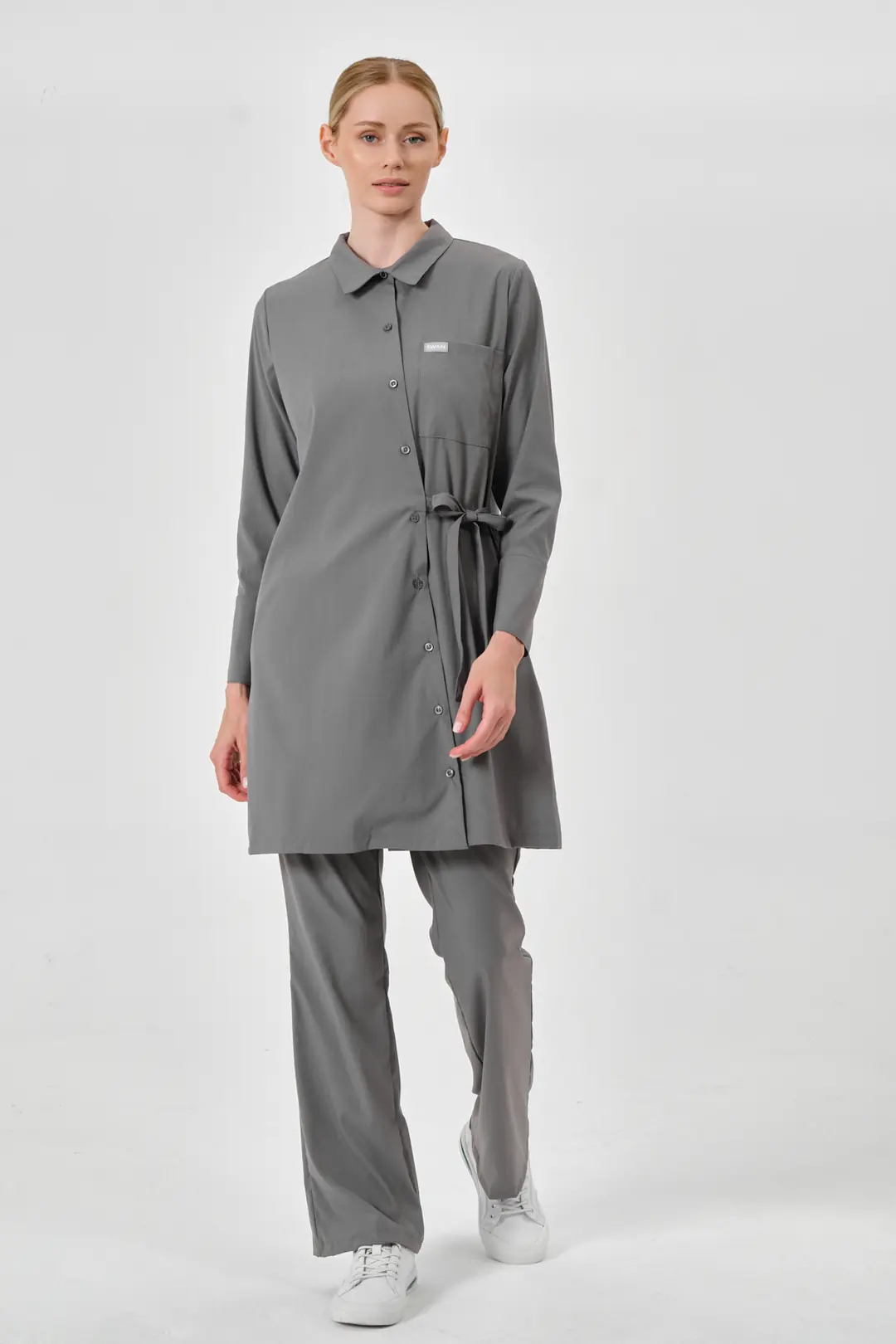 LUNA - GRİ KADIN TESETTÜR ÜST ÜNİFORMA - 7