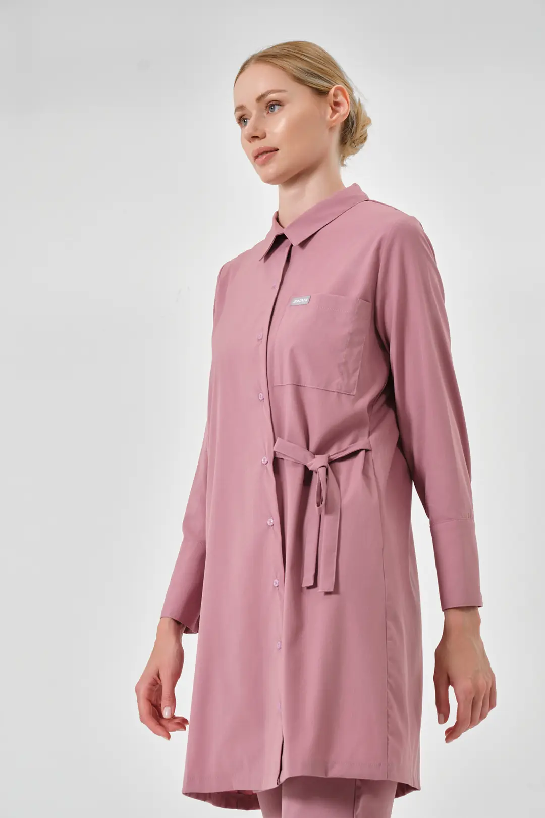 LUNA -  GÜL KURUSU KADIN TESETTÜR ÜST ÜNİFORMA