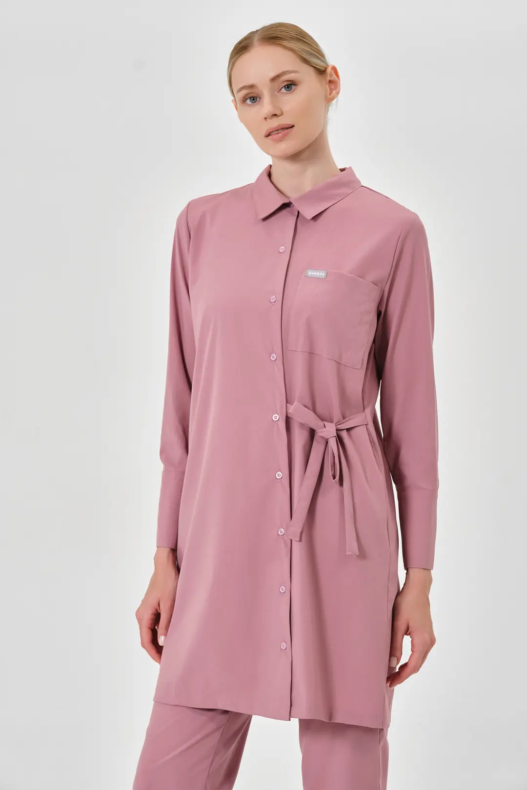 LUNA -  GÜL KURUSU KADIN TESETTÜR ÜST ÜNİFORMA - 6