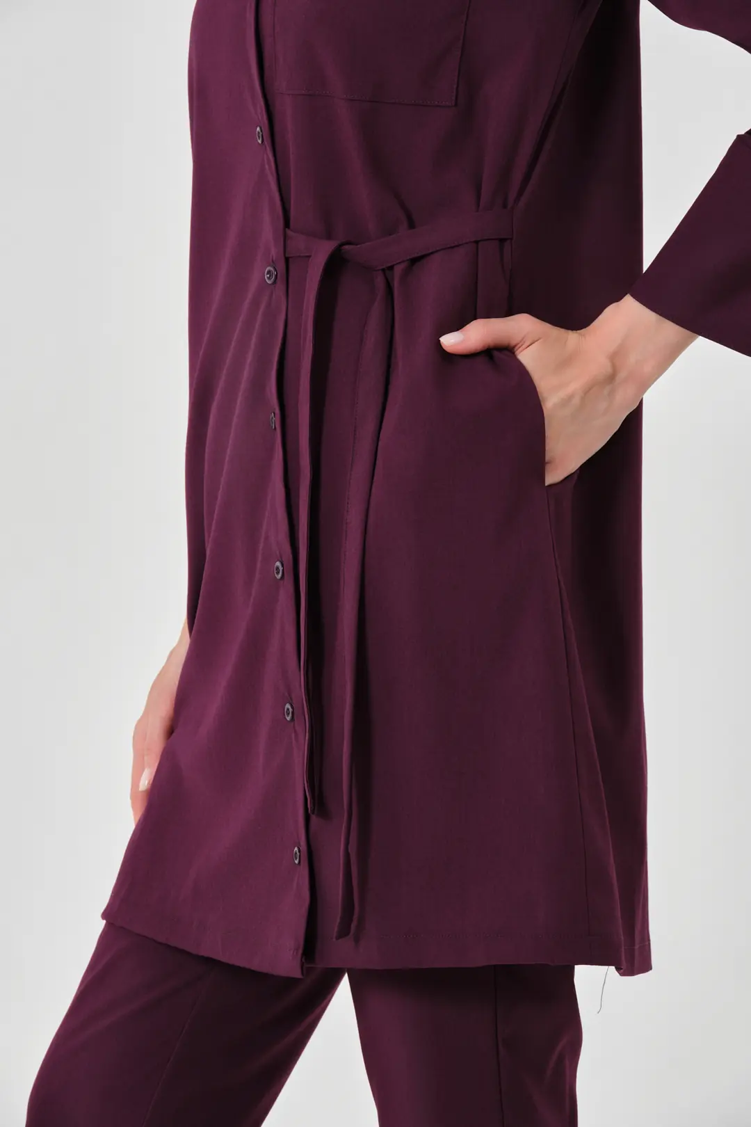 LUNA - MÜRDÜM KADIN TESETTÜR ÜST ÜNİFORMA - 5