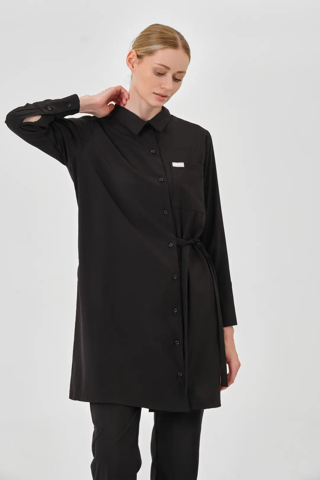 LUNA - SİYAH KADIN TESETTÜR ÜST ÜNİFORMA - 3