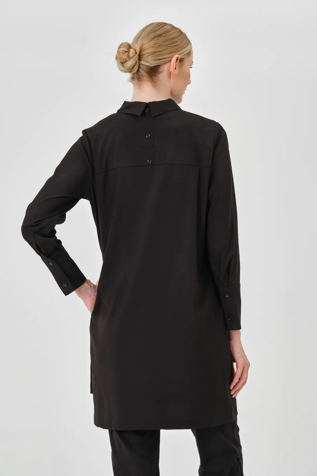 LUNA - SİYAH KADIN TESETTÜR ÜST ÜNİFORMA - 4