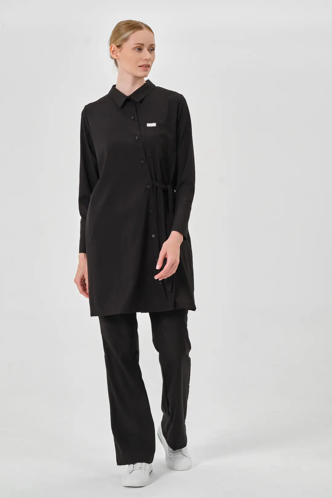 LUNA - SİYAH KADIN TESETTÜR ÜST ÜNİFORMA - 8