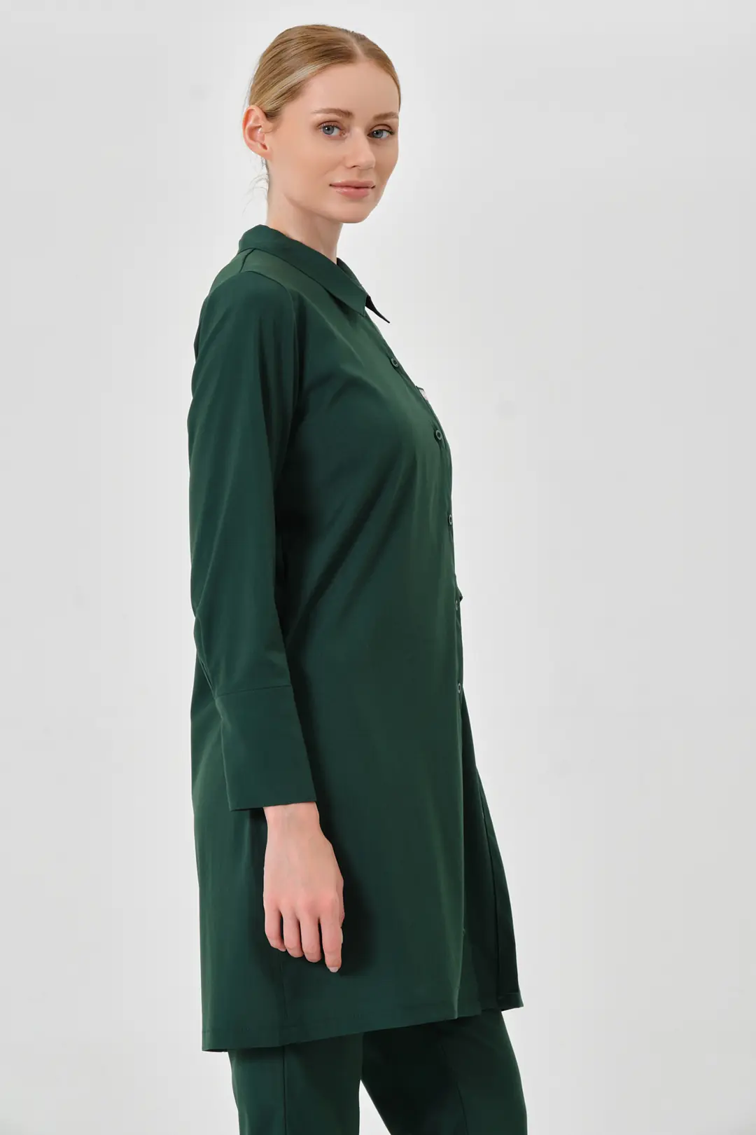 LUNA - YEŞİL KADIN TESETTÜR ÜST ÜNİFORMA - 3