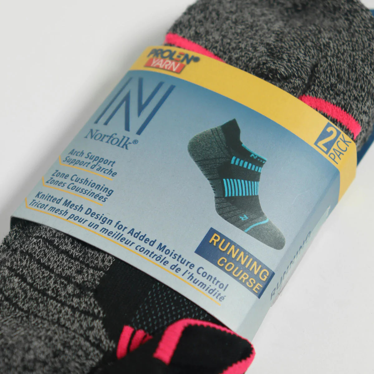 Lynx PRO Prolen Dry Touch Kısa Kesim Yürüyüş ve Koşu Çorabı Pembe/Turkuaz - 3