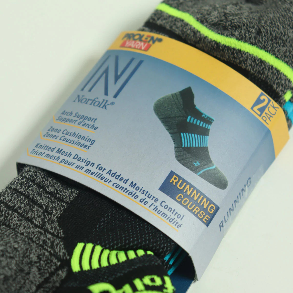 Lynx PRO Prolen Dry Touch Kısa Kesim Yürüyüş ve Koşu Çorabı Yeşil/Mavi - 3