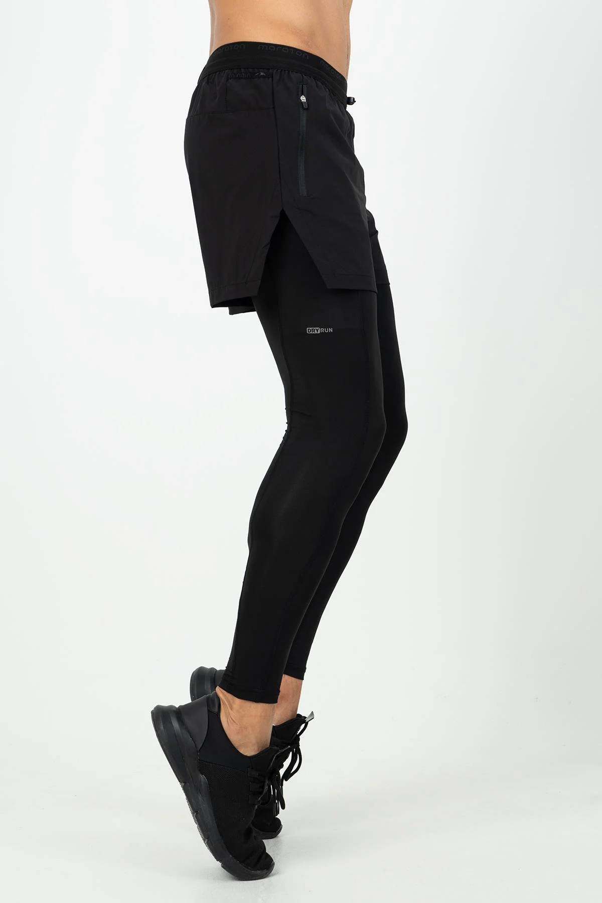 Maraton 2in1 Erkek Full Lenght Siyah Şort - 5