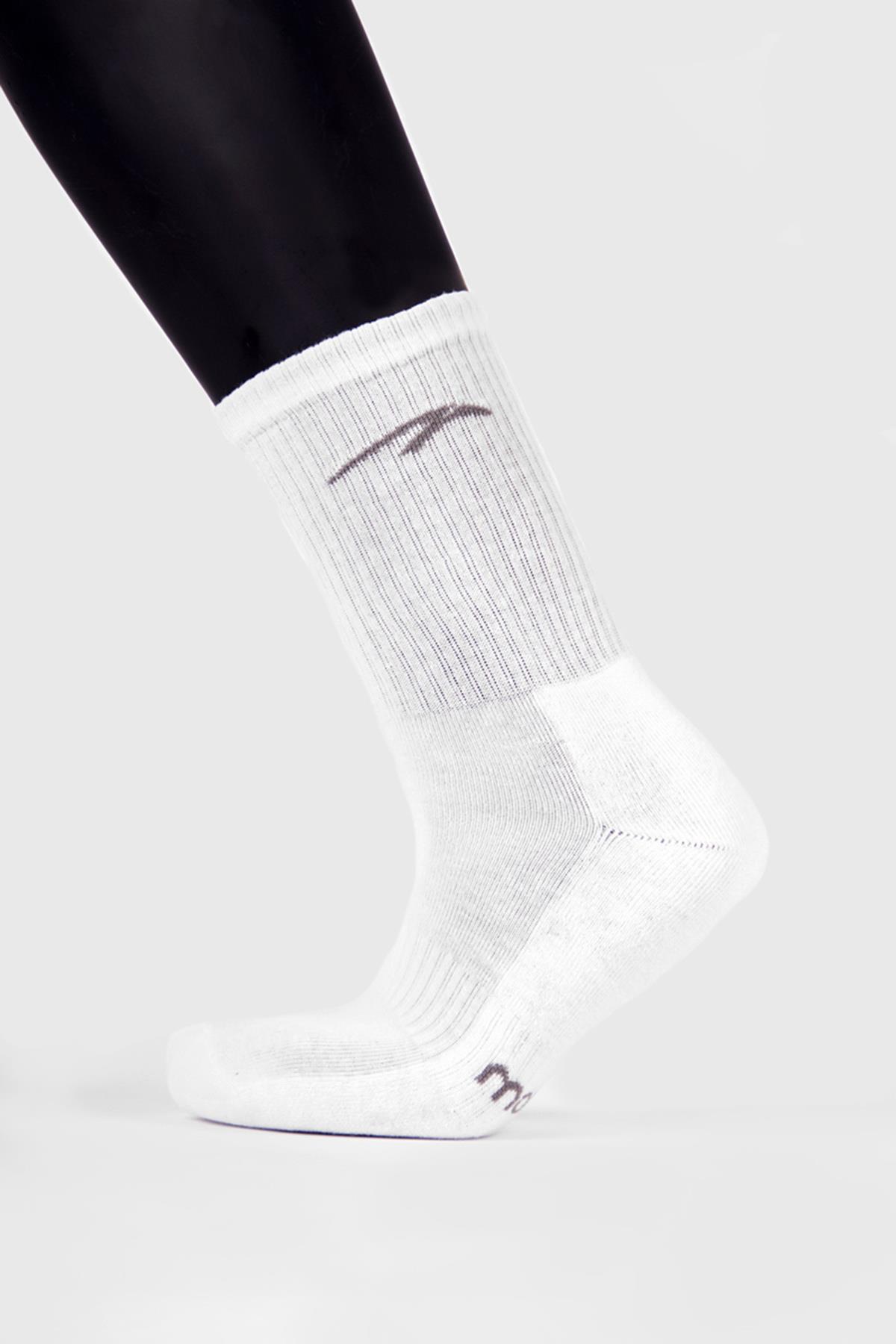 Maraton 3'Lü Erkek Beyaz Çorap - 4