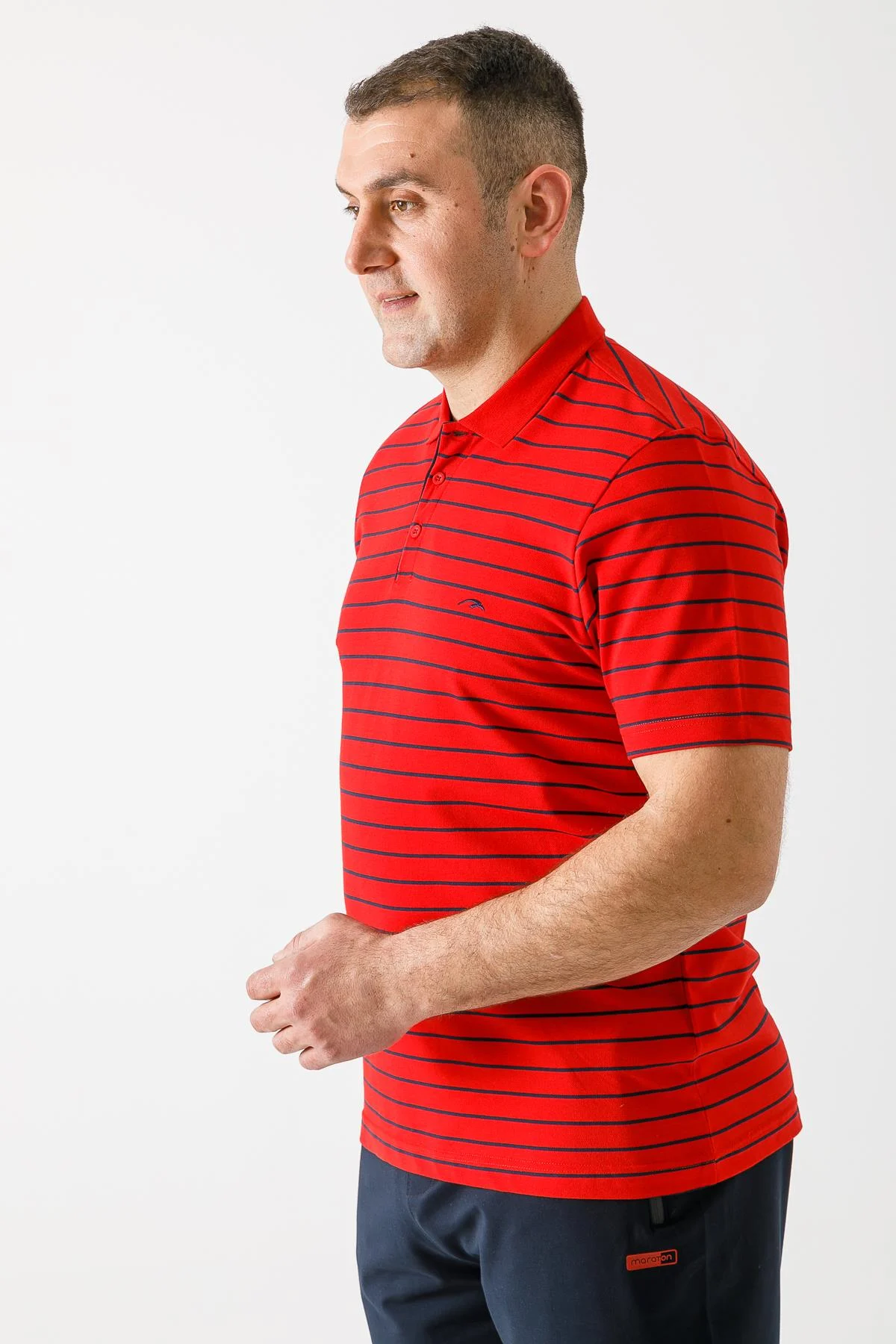 Maraton Büyük Beden Erkek Polo Yaka Kırmızı T-shirt - 4