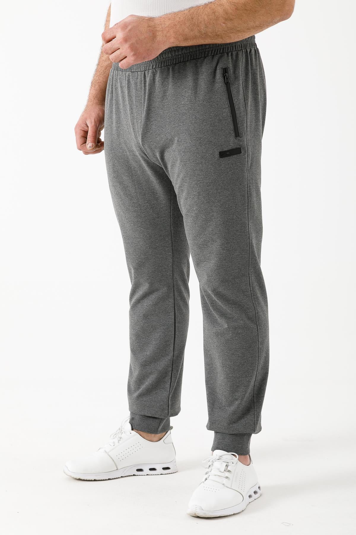 Maraton Büyük Beden Erkek Ribana Paça Antramelanj Eşofman Altı - 4