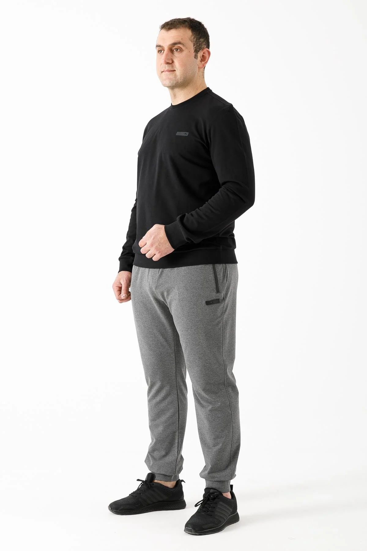 Maraton Büyük Beden Erkek Ribana Paça Antramelanj Eşofman Altı - 5