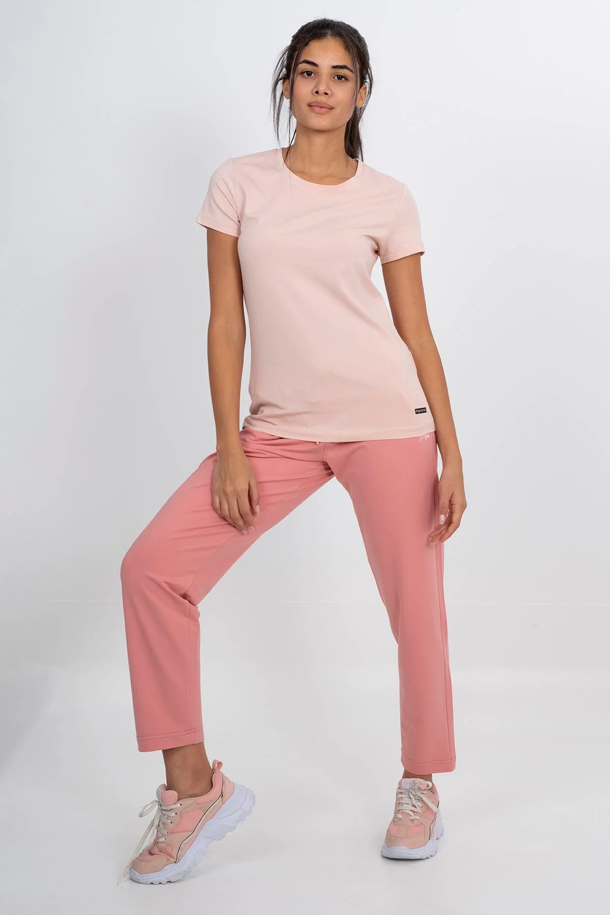 Maraton Büyük Beden Kadın Düz Paça Gül Rengi Pantolon - 5