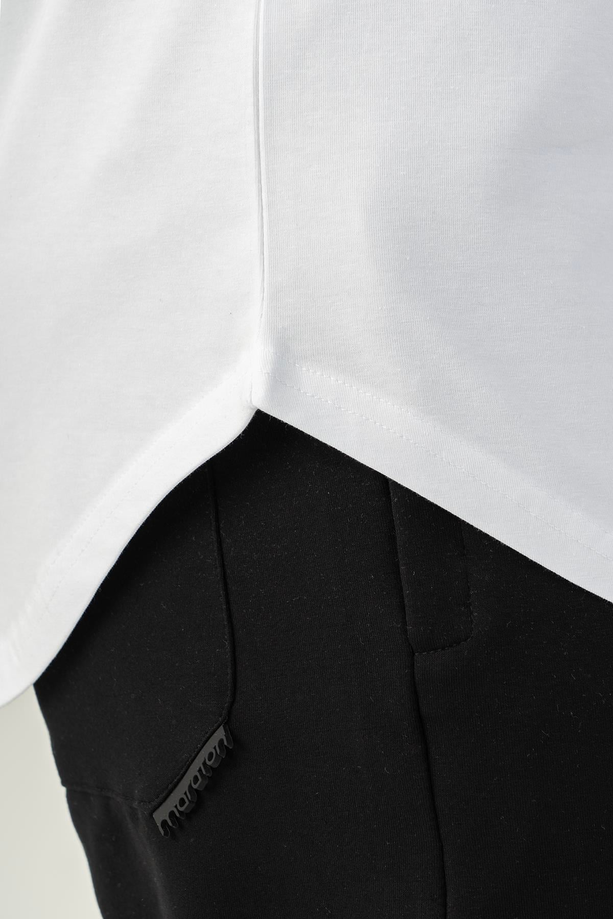 Maraton Comfort Erkek Bisiklet Yaka Beyaz T-shirt - 8