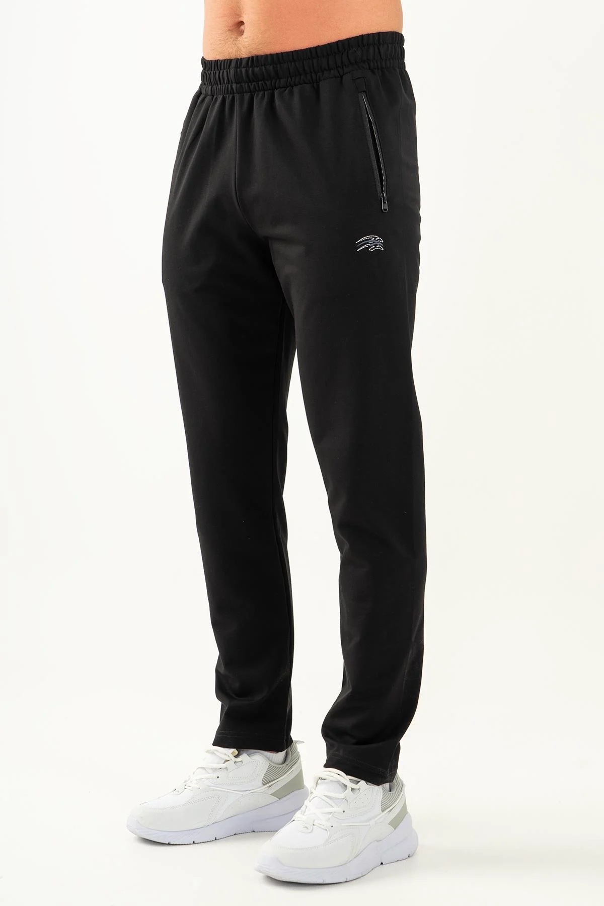 Maraton Comfort Erkek Dik Yaka Dar Paça Siyah Eşofman Takımı - 6