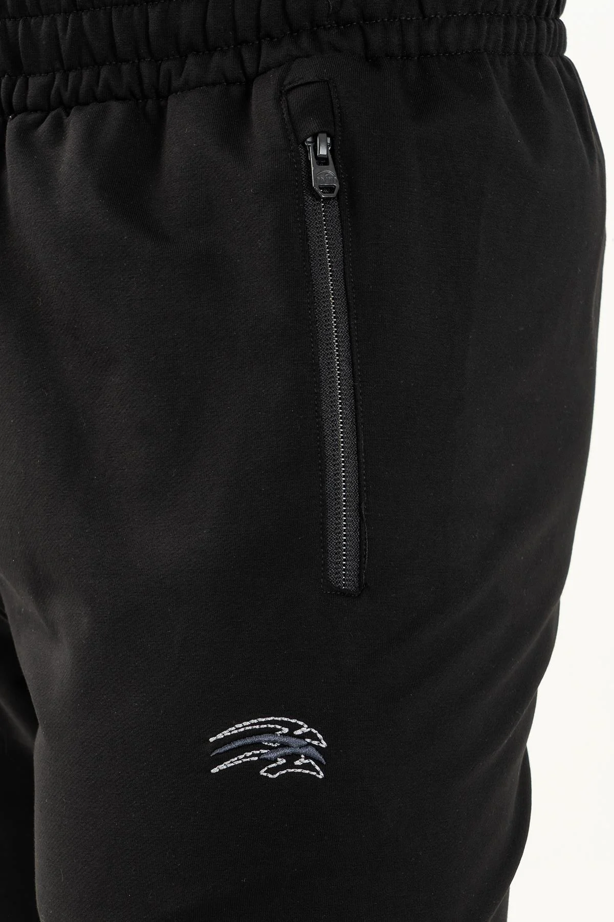 Maraton Comfort Erkek Dik Yaka Dar Paça Siyah Eşofman Takımı - 10