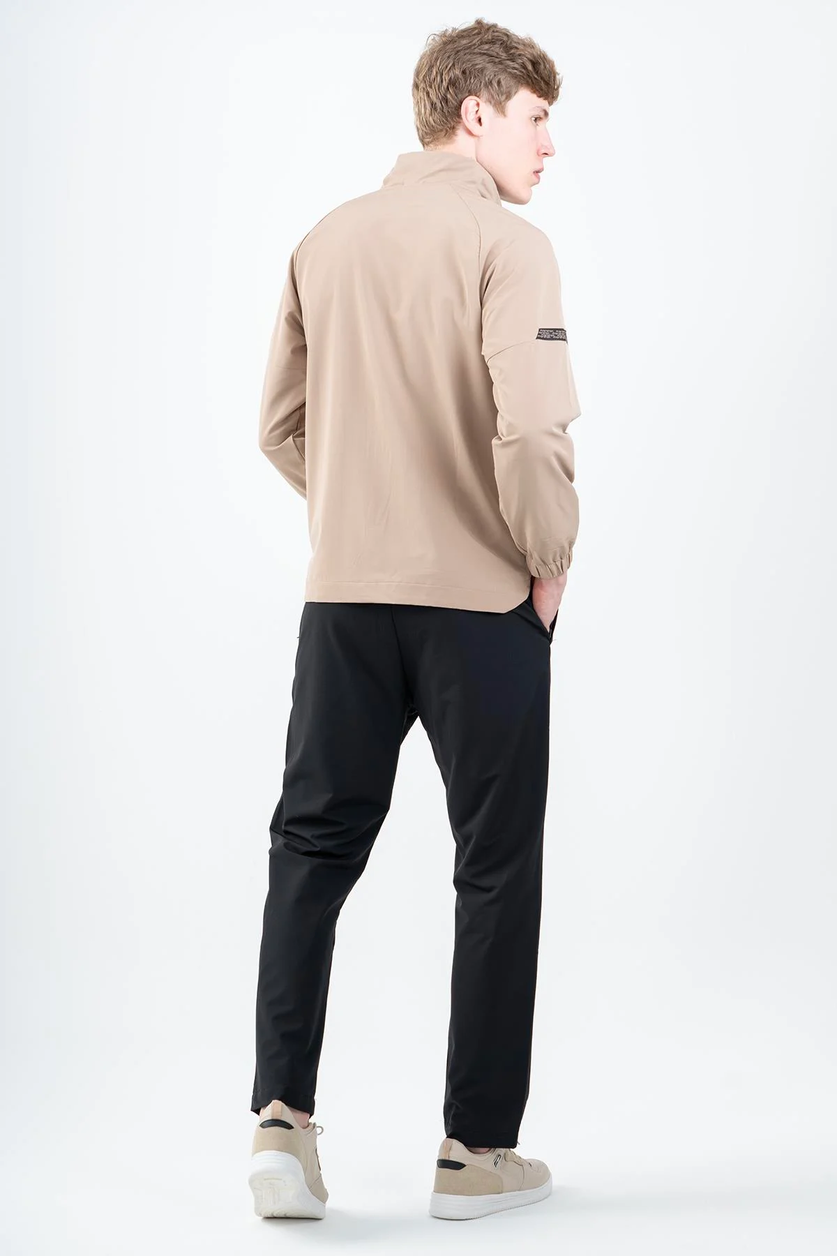 Maraton Comfort Erkek Dik Yaka Düz Paça Açık Vizon Eşofman Takımı - 3