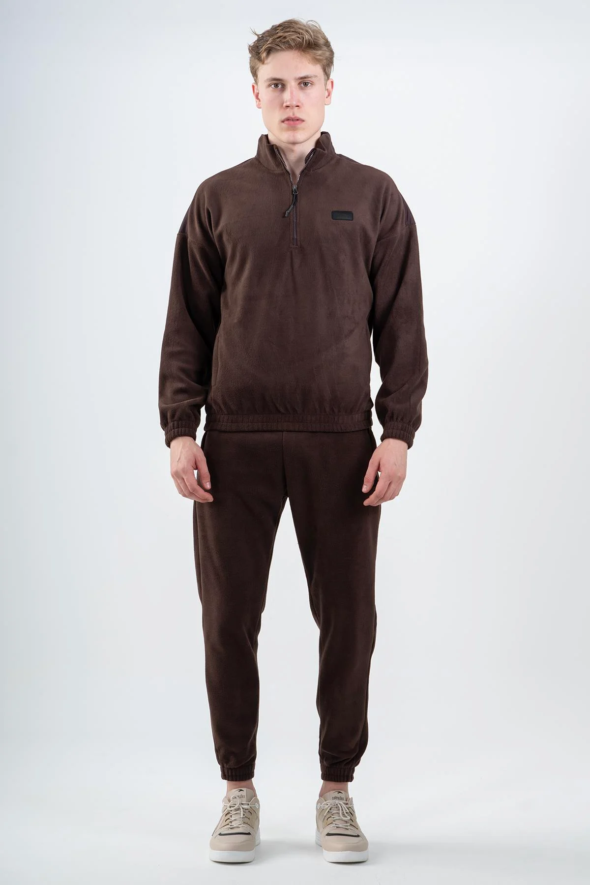 Maraton Comfort Erkek Dik Yaka Kahverengi Sweatshirt - 5