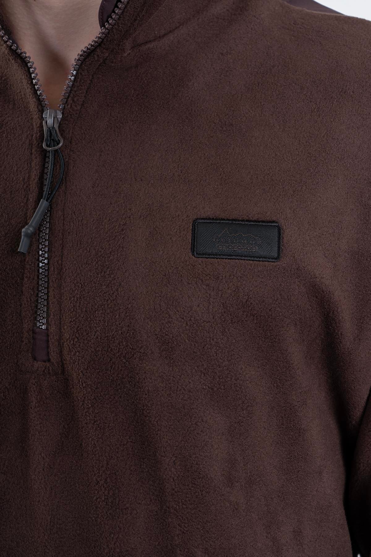 Maraton Comfort Erkek Dik Yaka Kahverengi Sweatshirt - 6