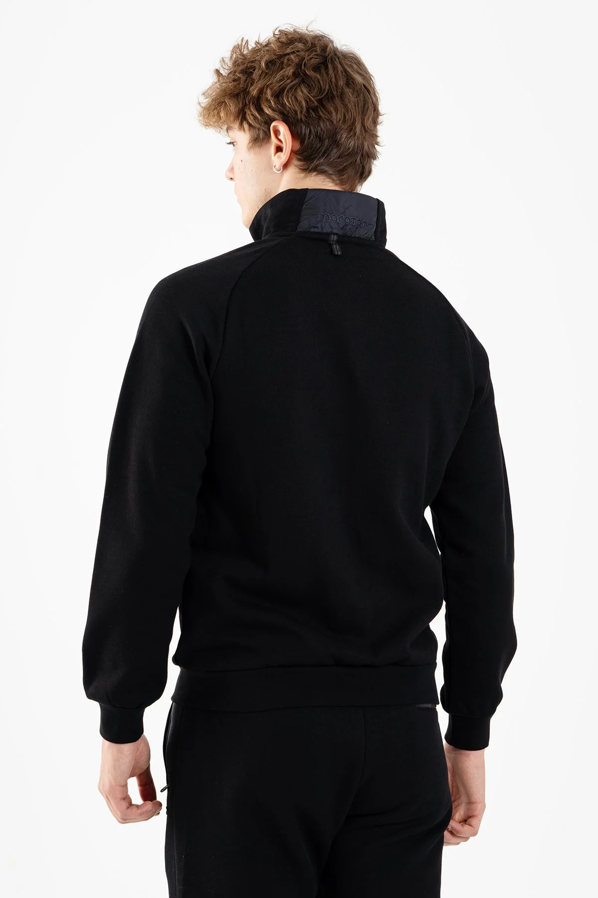 Maraton Comfort Erkek Dik Yaka Siyah- Eşofman Üstü - 3