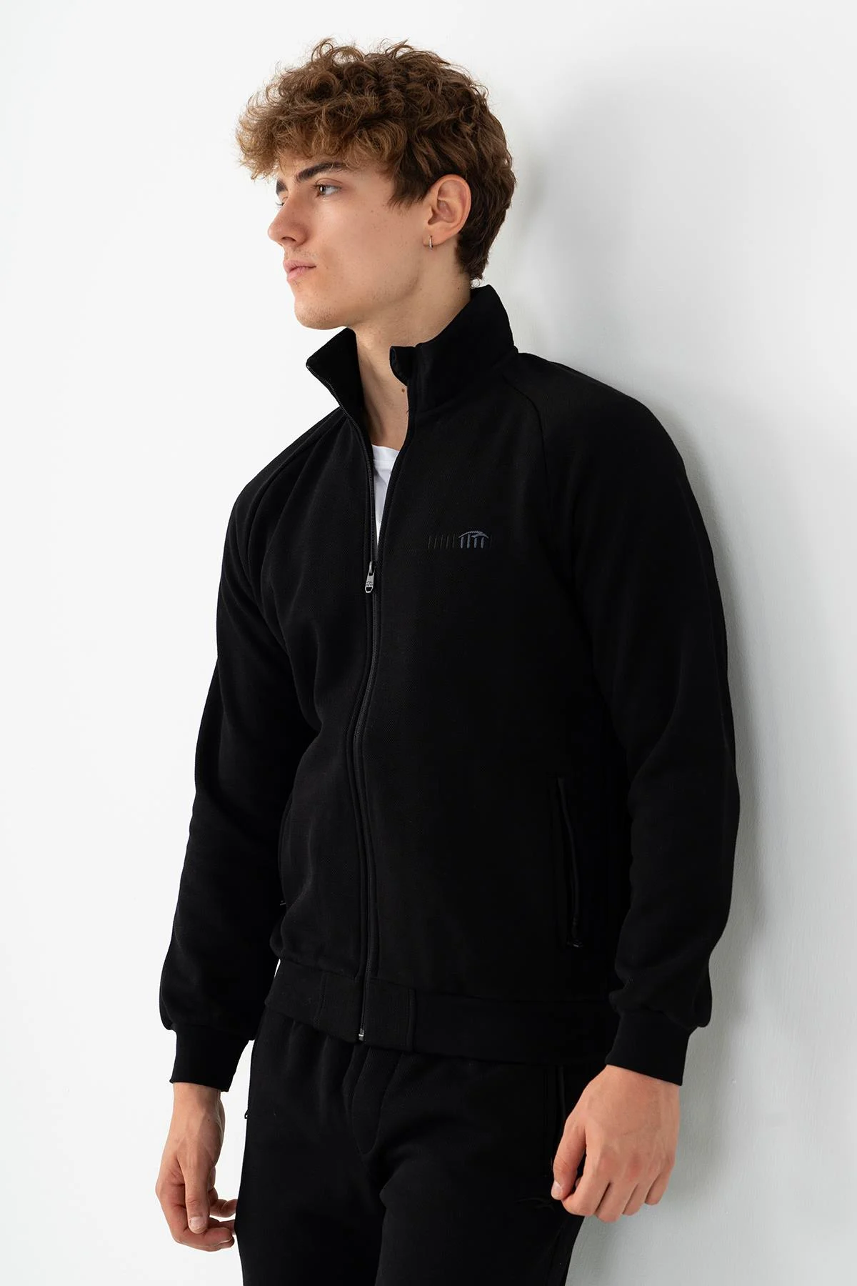 Maraton Comfort Erkek Dik Yaka Siyah- Eşofman Üstü - 4