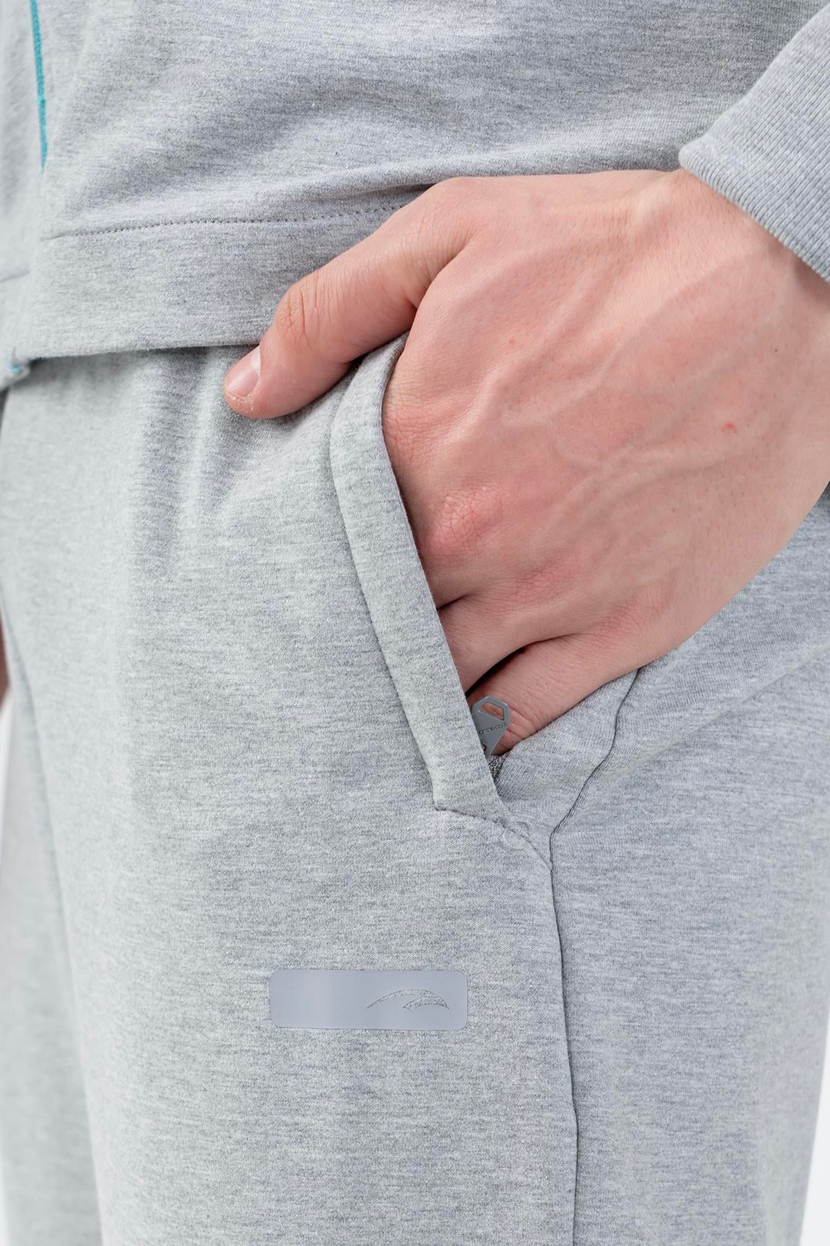 Maraton Comfort Erkek Kapüşonlu Dar Paça Turkuaz Eşofman Takımı - 8