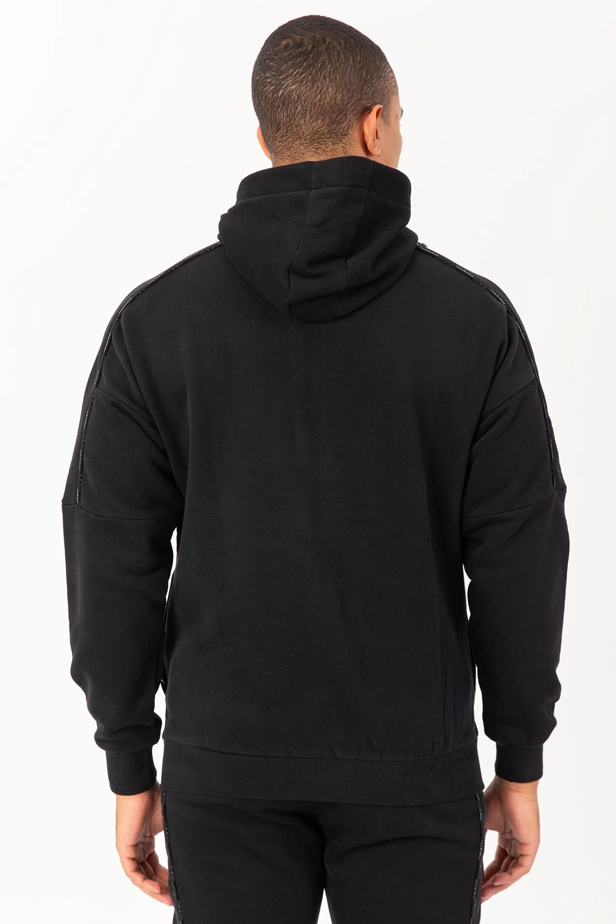 Maraton Comfort Erkek Kapüşonlu Siyah- Eşofman Üstü - 3