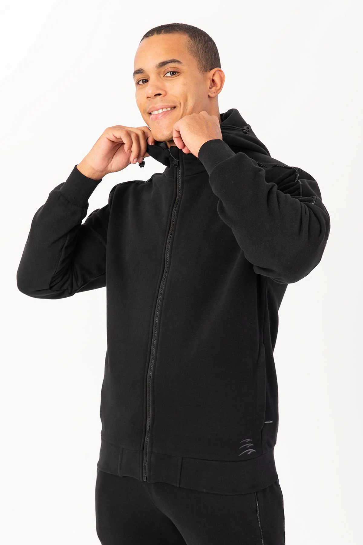 Maraton Comfort Erkek Kapüşonlu Siyah- Eşofman Üstü - 4
