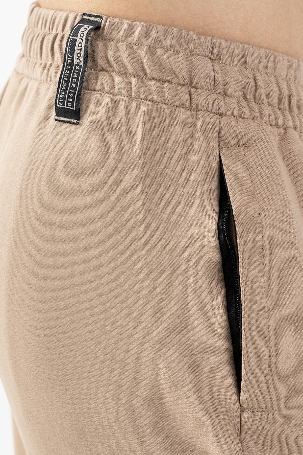 Maraton Comfort Erkek Ribana Paça Açık Vizon Eşofman Altı - 6