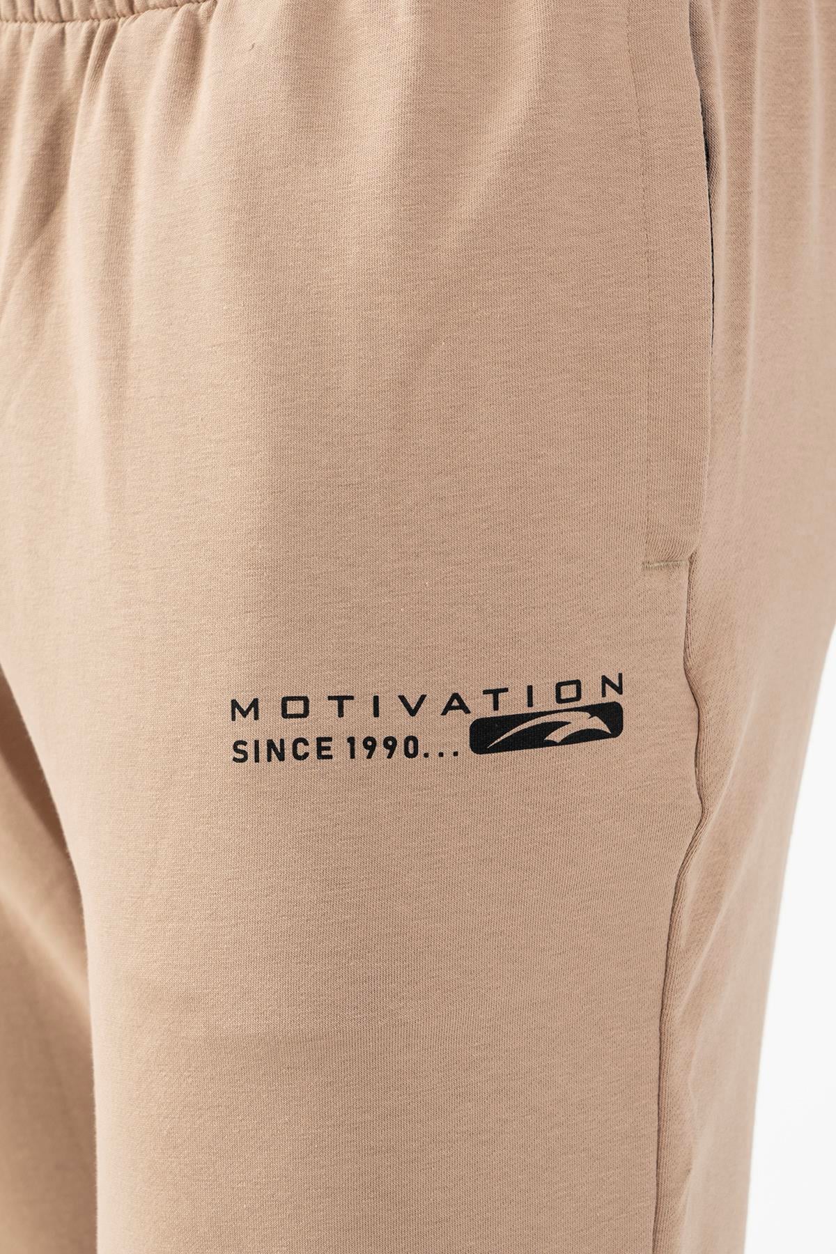 Maraton Comfort Erkek Ribana Paça Açık Vizon Eşofman Altı - 7