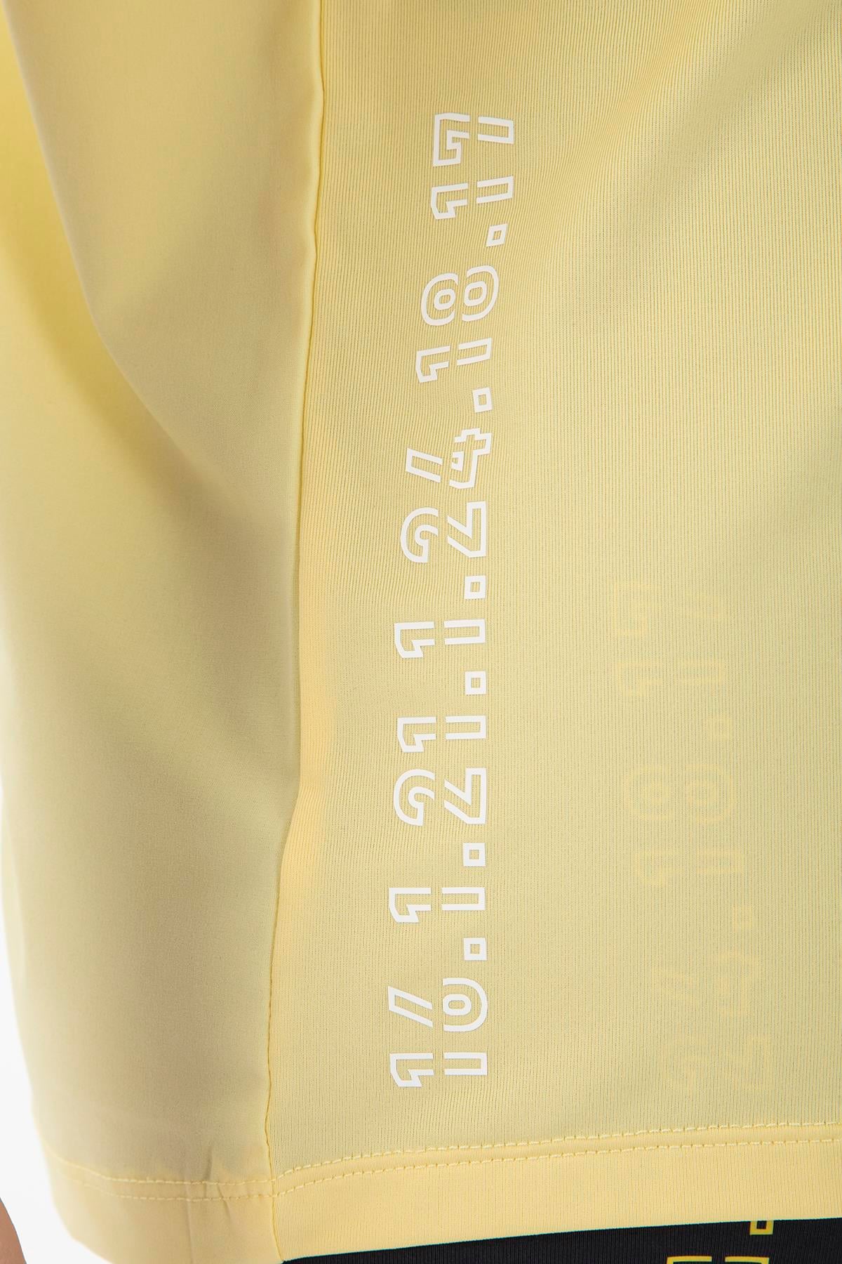 Maraton Comfort Kadın Bisiklet Yaka Açık Sarı T-shirt - 6