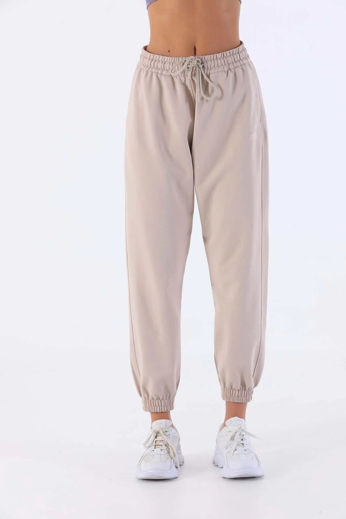 Maraton Comfort Kadın Bol Dönüşlü Paça Taş Rengi Pantolon