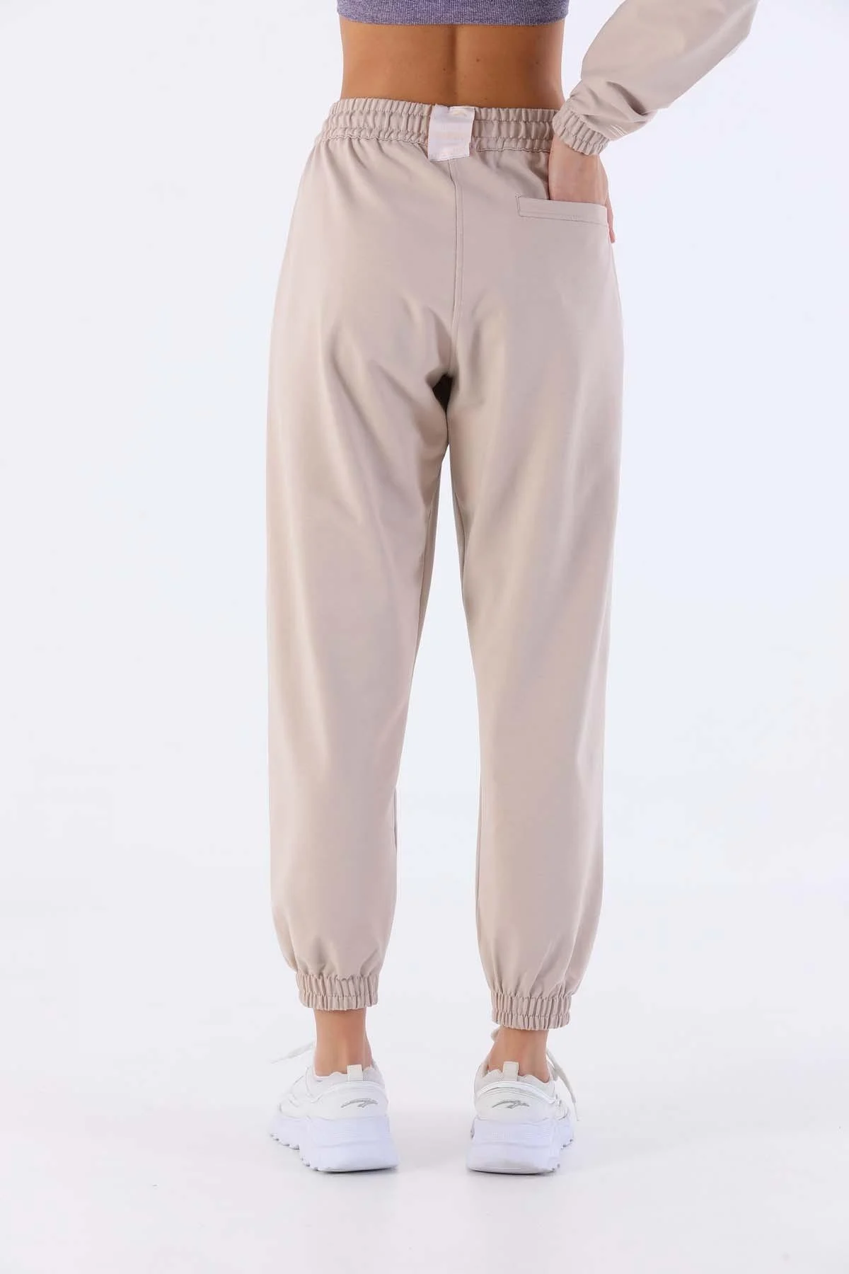 Maraton Comfort Kadın Bol Dönüşlü Paça Taş Rengi Pantolon - 3