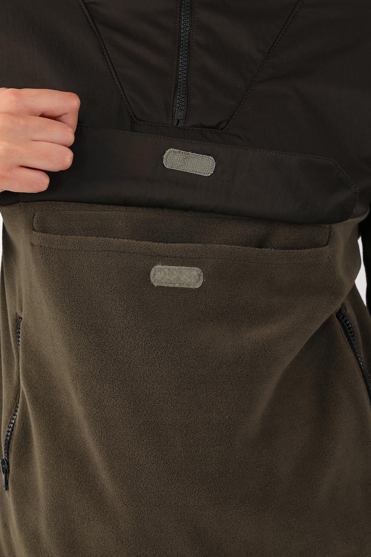 Maraton Comfort Kadın Dik Yaka Haki Sweatshirt - 7