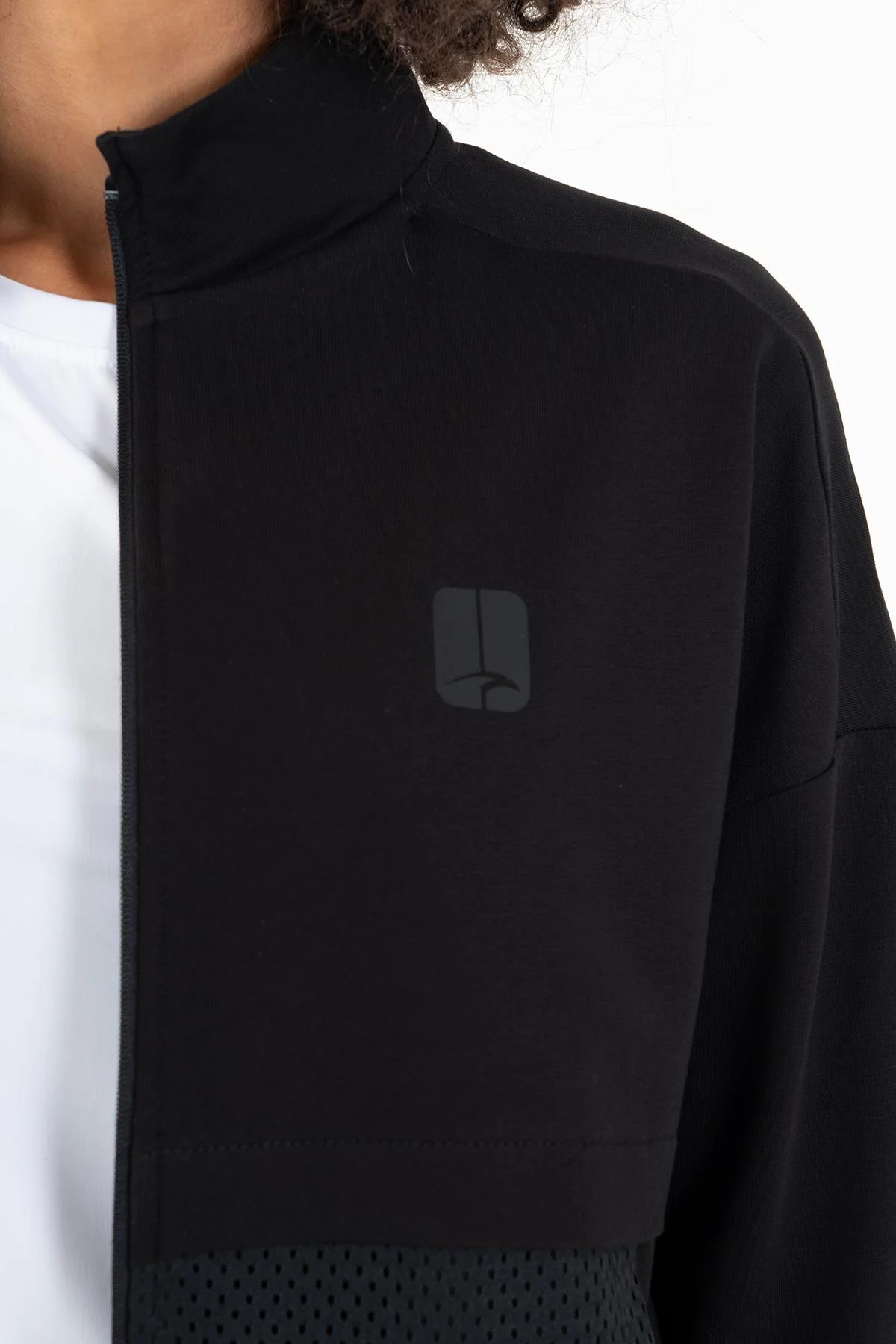 Maraton Comfort Kadın Dik Yaka Siyah Tracktop - 6