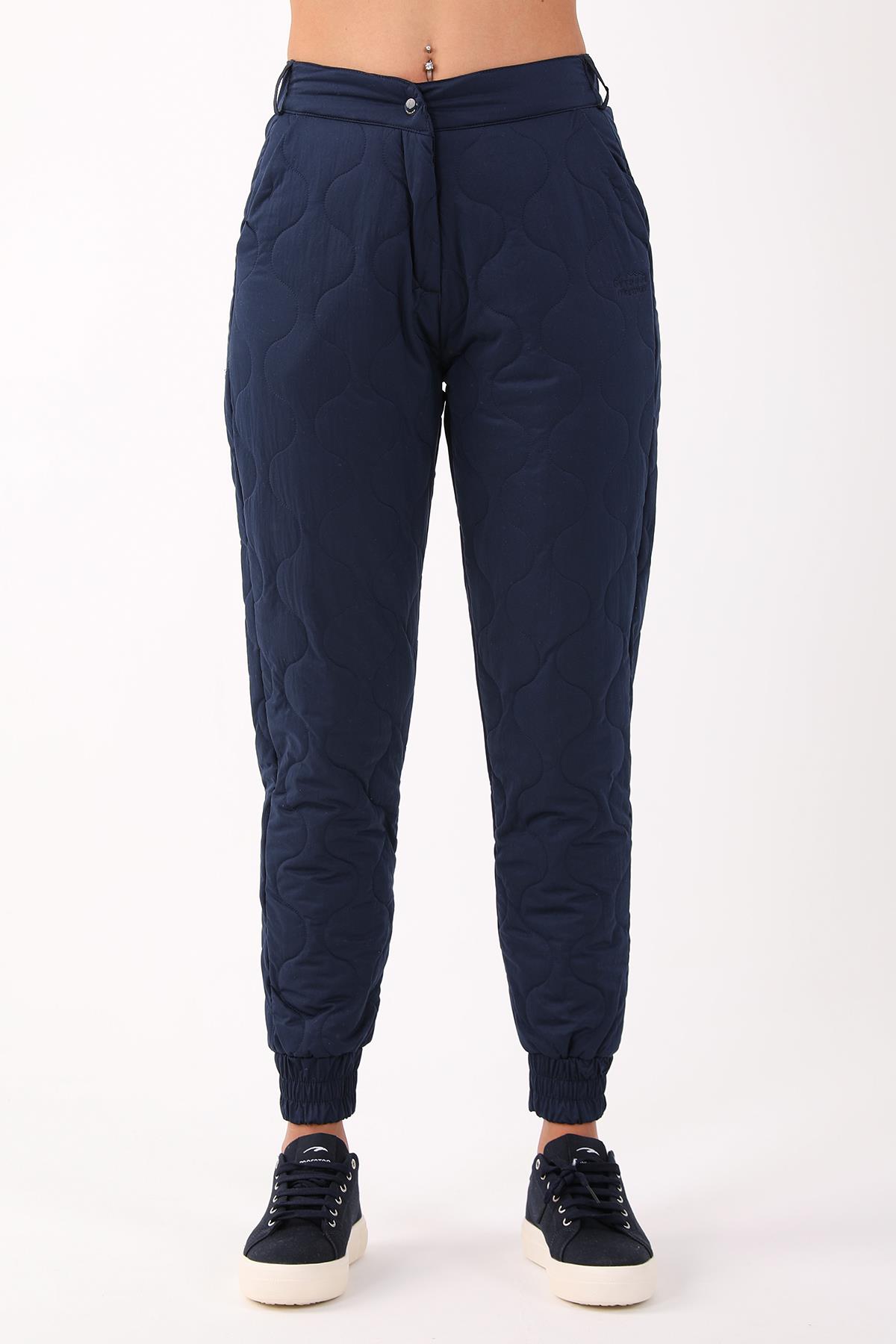 Maraton Comfort Kadın Dönüşlü Paça Açık Lacivert- Pantolon