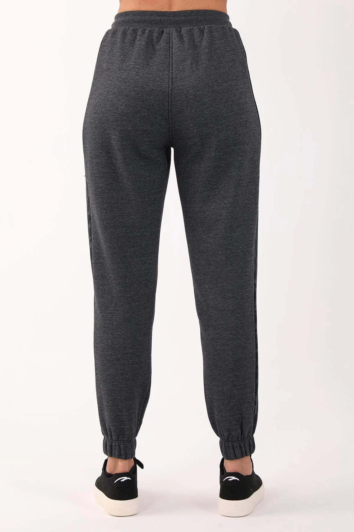 Maraton Comfort Kadın Dönüşlü Paça Siyah Pantolon - 3