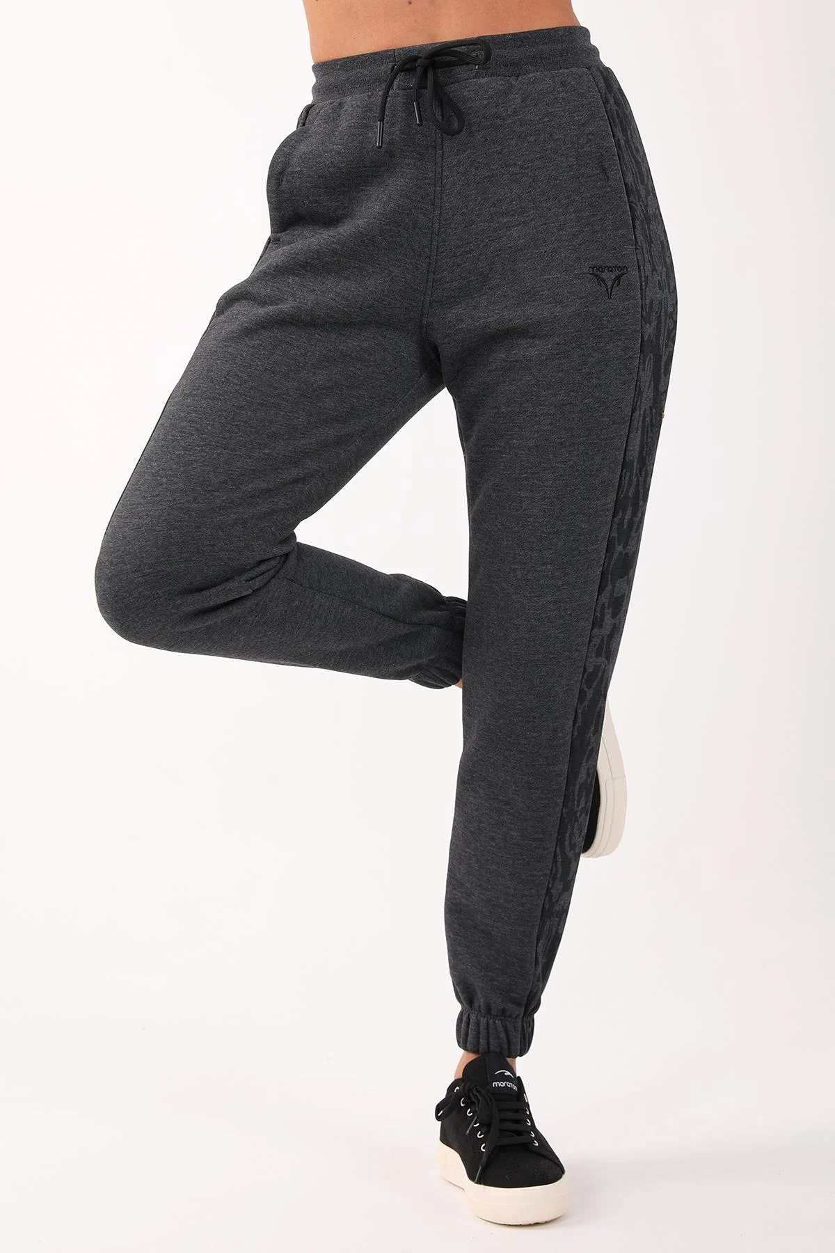 Maraton Comfort Kadın Dönüşlü Paça Siyah Pantolon - 4