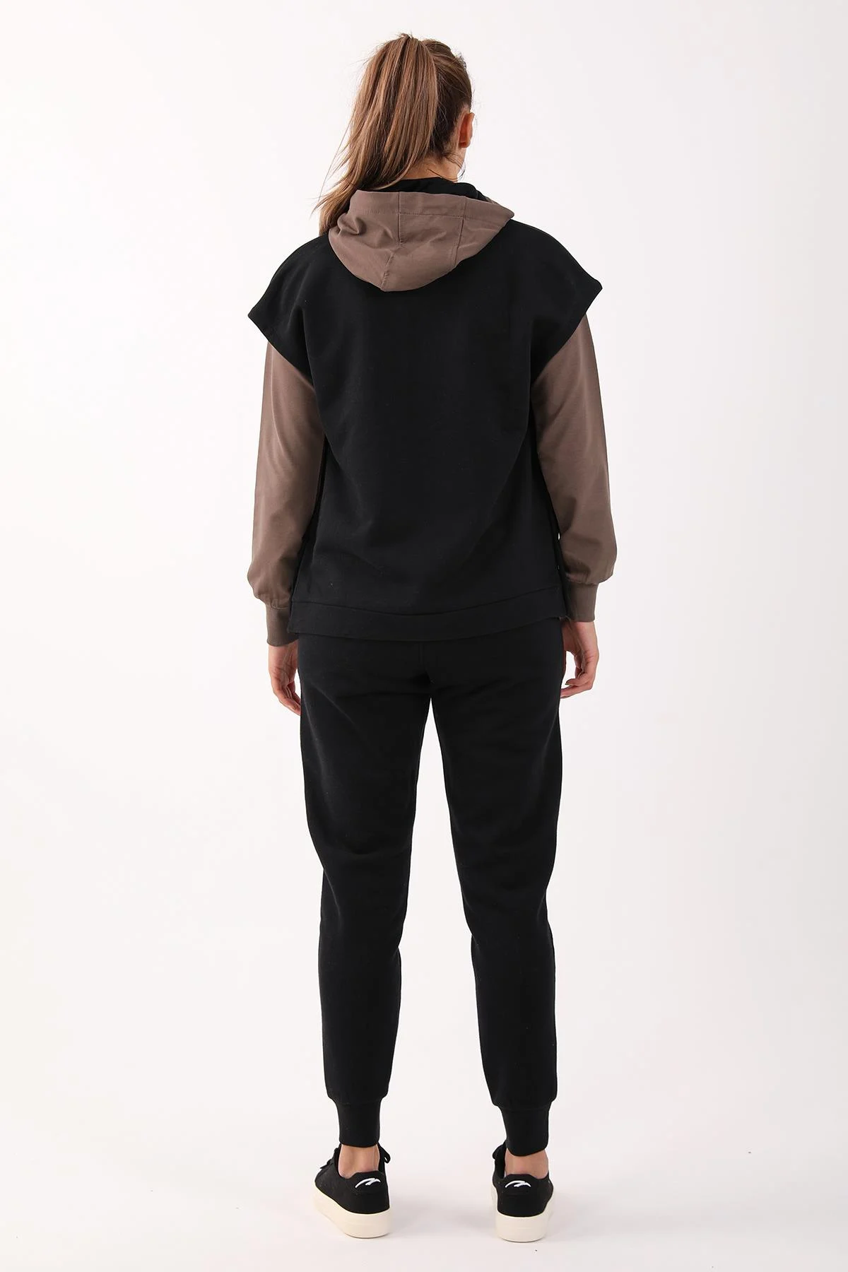 Maraton Comfort Kadın Hakim Yaka Siyah Eşofman Takımı - 3