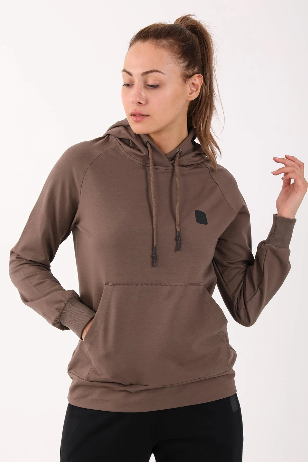 Maraton Comfort Kadın Hakim Yaka Siyah Eşofman Takımı - 5