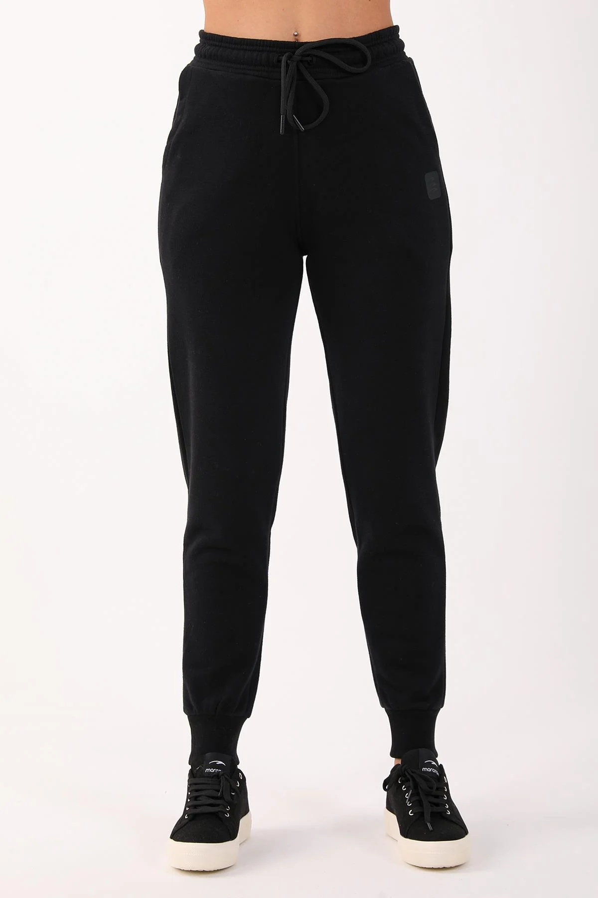 Maraton Comfort Kadın Hakim Yaka Siyah Eşofman Takımı - 6