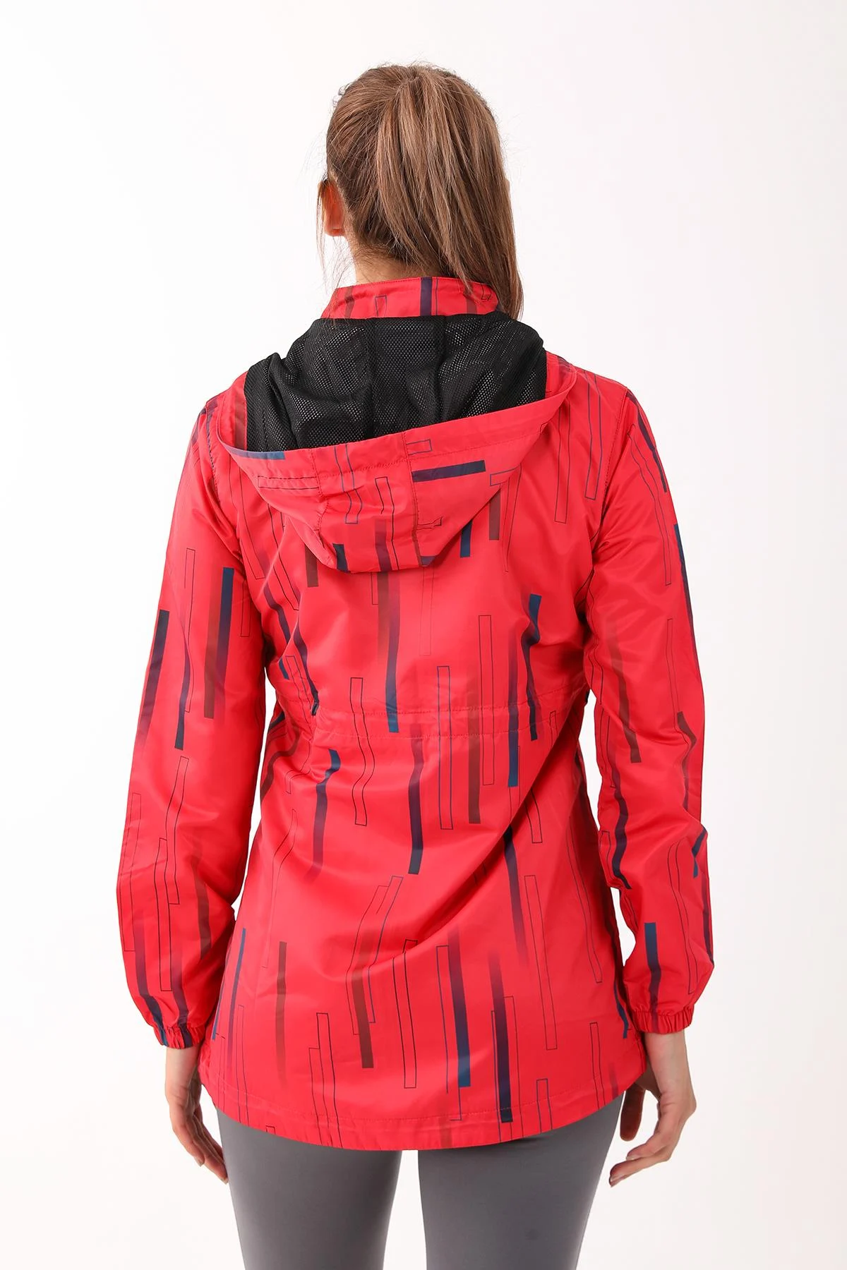 Maraton Comfort Kadın Kapüşonlu Kırmızı Yağmurluk - 3