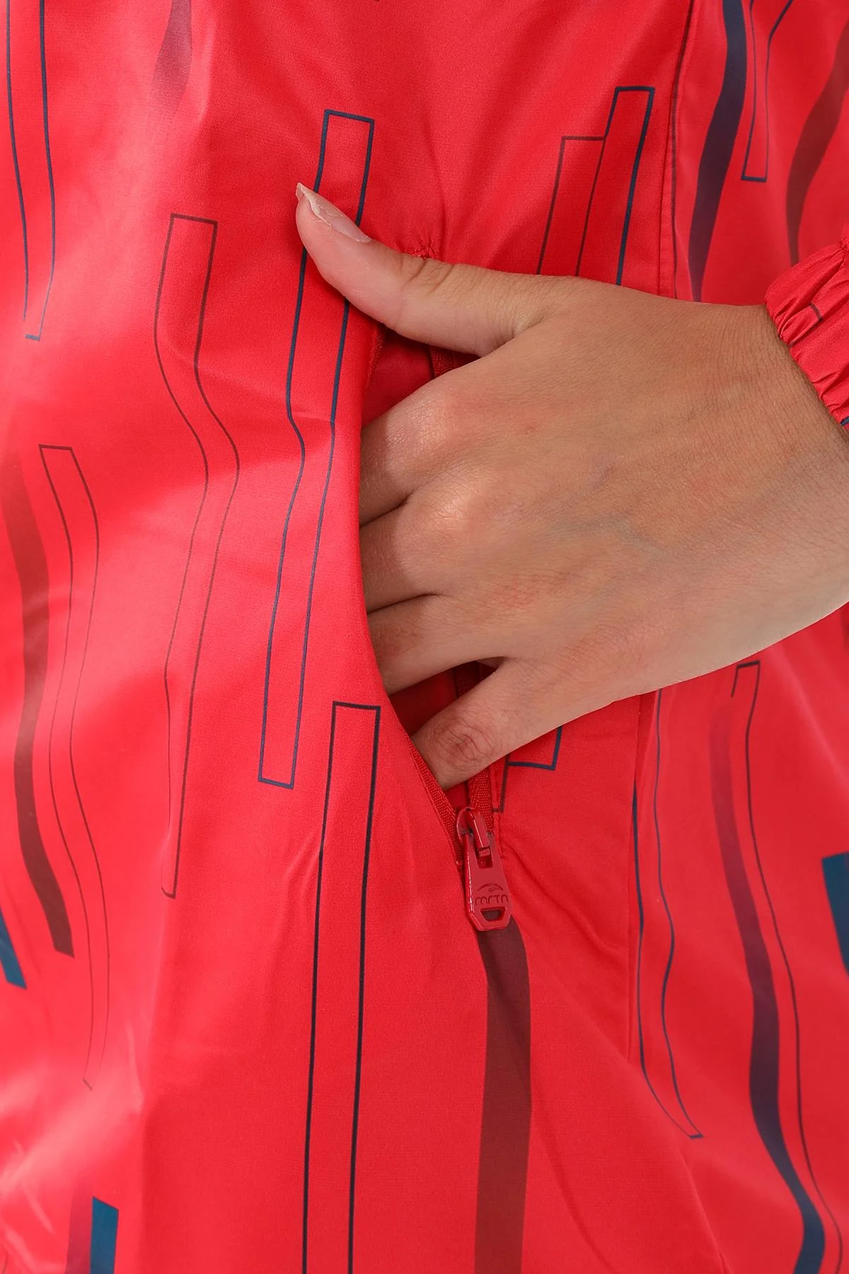 Maraton Comfort Kadın Kapüşonlu Kırmızı Yağmurluk - 7